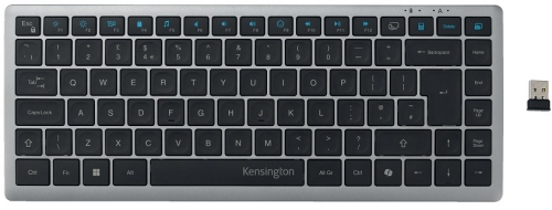 Tastatura Kensington EQ KB435, reincarcabila, compacta, conexiune wireless sau bluetooth, gri
